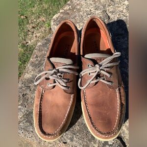 Sperry Top-Sider Tan Brown Leather Deck Boat Loafers Slip-On Shoes Size 11.5